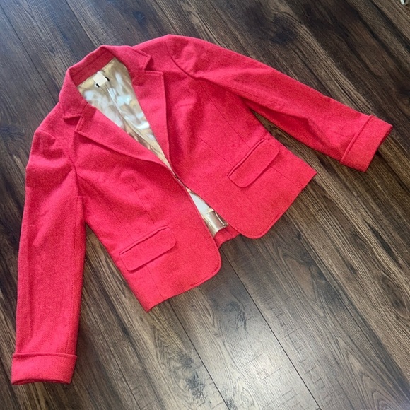J. Crew Size 12 Wool Herringbone Blazer – Hook & Eye Closure, Fully Lined - Picture 2 of 6